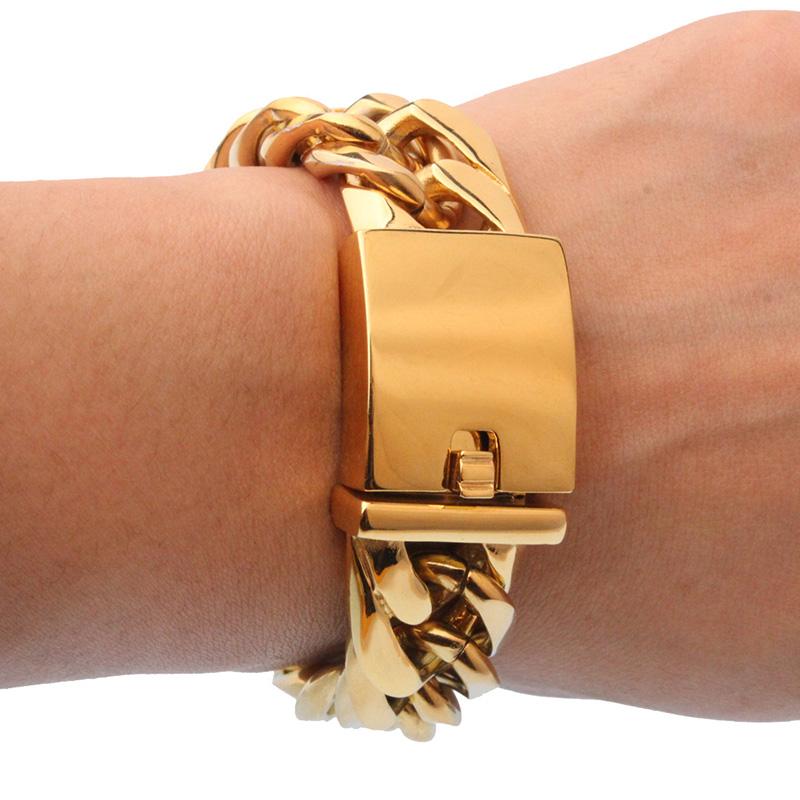 Link Chain 220mm Big Wide Cuban Miami ID Bracelet Stainless Steel Gold Chains Bracelets For Men Boys Hip Hop Rock JewelryLink
Link Chain 220mm Big Wide Cuban Miami ID Bracelet Stainless Steel Gold Chains Bracelets For Men Boys Hip Hop Rock JewelryLink