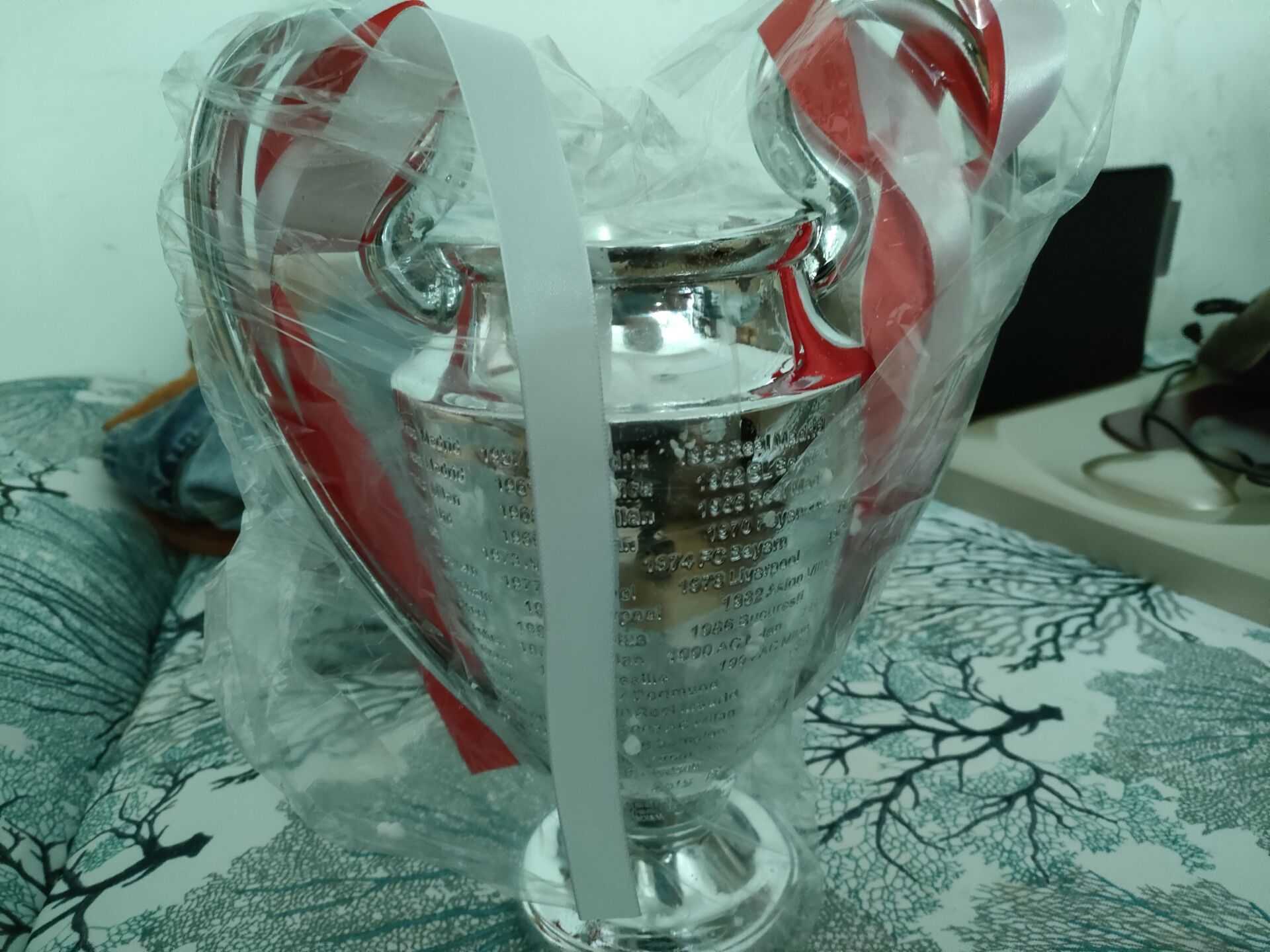 Trophy Arts Soccer League Little Fans For Collections Metal Silver Color Words With Madrid