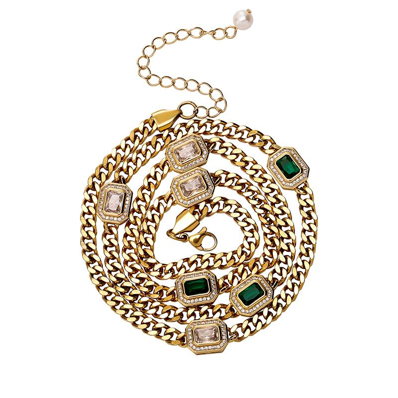 Chains Hip Hop Gold Silver Color Stainless Steel Cuban Link Chain Natural Stone Necklaces For Men Women Unisex Rapper Jewelry GiftChains
Chains Hip Hop Gold Silver Color Stainless Steel Cuban Link Chain Natural Stone Necklaces For Men Women Unisex Rapper Jewelry GiftChains