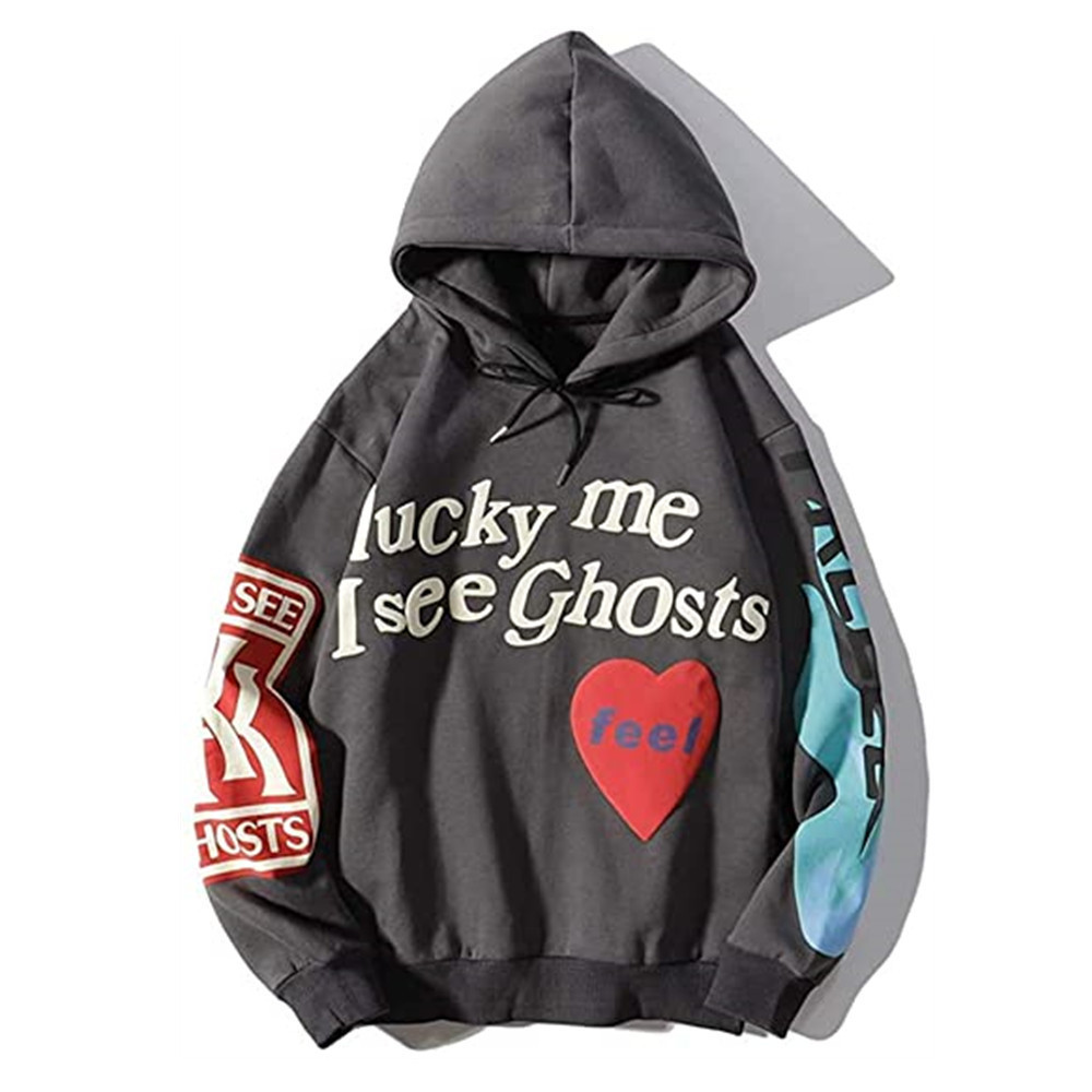 Warm Hooded Womens Mens Designer Hoodie Lucky Me I See Ghost Letter Hoodies High Fashion Sweatshirt Long Sleeve Sweatshirt Hip Hop Street Style Pullover Jacket Men, Black
Warm Hooded Womens Mens Designer Hoodie Lucky Me I See Ghost Letter Hoodies High Fashion Sweatshirt Long Sleeve Sweatshirt Hip Hop Street Style Pullover Jacket Men, Black