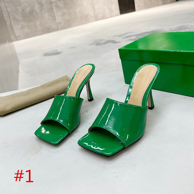 2022 classic designer high-heeled slippers women's summer solid sandals sexy patent leather square head slippers large 35-42 with box, #7 
2022 classic designer high-heeled slippers women's summer solid sandals sexy patent leather square head slippers large 35-42 with box, #7