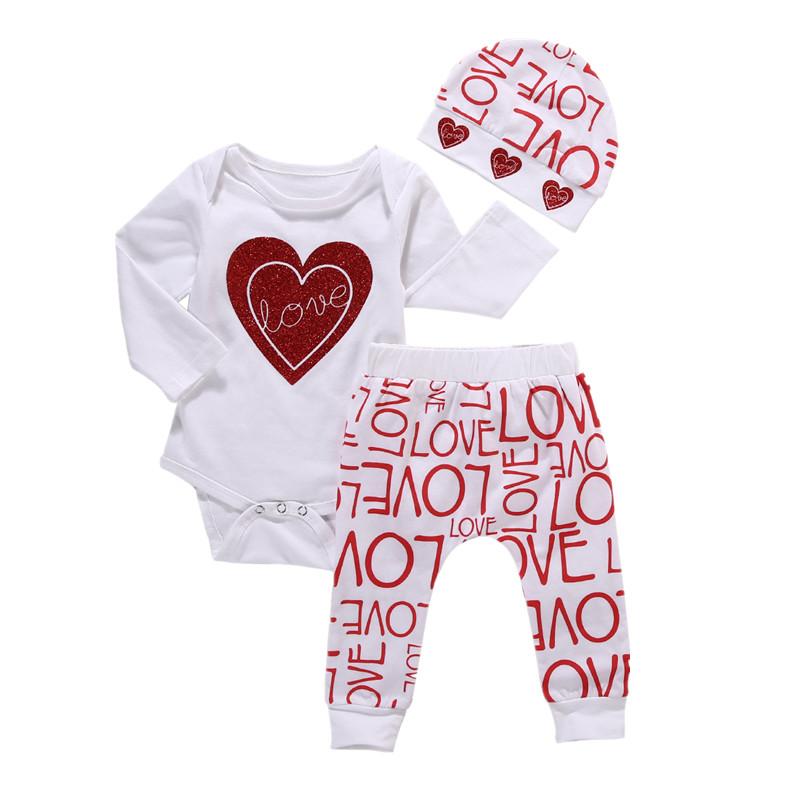 Clothing Sets Born Toddler Infant Baby Girl Love Heart Romper Pants Hat 3pcs Outfits Set Casual Clothes SetClothing, White
Clothing Sets Born Toddler Infant Baby Girl Love Heart Romper Pants Hat 3pcs Outfits Set Casual Clothes SetClothing, White