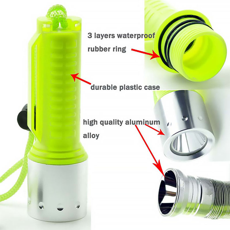 Powerful T6 Waterproof LED Diving Flashlight Torch Professional Underwater Photography Flash Light