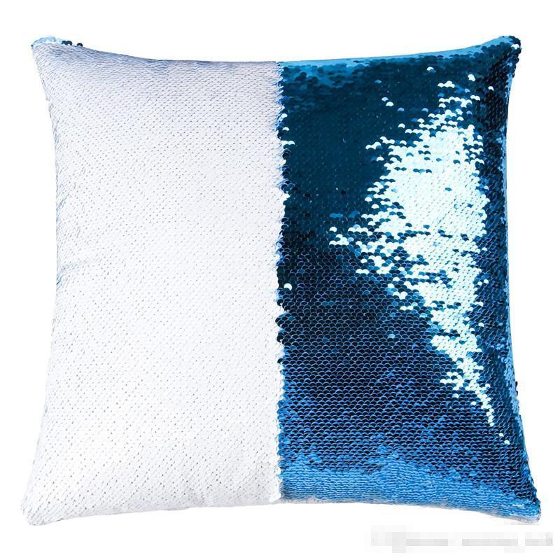 12 colors Sequins Mermaid Pillow Case Cushion New sublimation magic sequins blank pillow cases hot transfer printing DIY personalized gift sxjun12