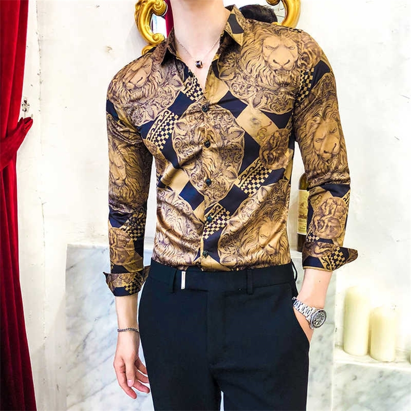Luxury Golden Casual Shirt Men Long Sleeve Shirt Dress Slim Fit Tuxedo Shirts Male Fashion Streetwear Social Night Club Shirt 210701, Gold
Luxury Golden Casual Shirt Men Long Sleeve Shirt Dress Slim Fit Tuxedo Shirts Male Fashion Streetwear Social Night Club Shirt 210701, Gold