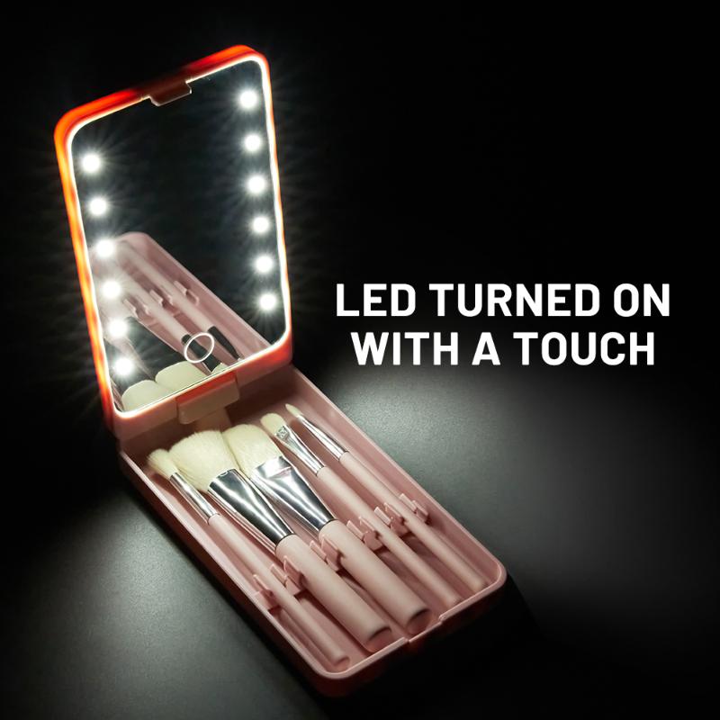 Compact Mirrors Rotation LED Makeup Mirror Cosmetics Brush Sets Kit Pocket Skin Care Tools Set For TravelCompact
Compact Mirrors Rotation LED Makeup Mirror Cosmetics Brush Sets Kit Pocket Skin Care Tools Set For TravelCompact