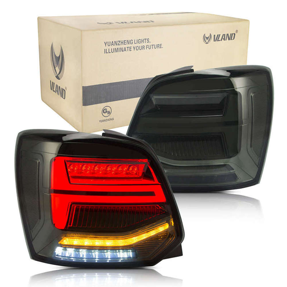 Car Taillights Red/Black Daytime Running Lights For VW Vento POLO Turn Signal Dynamic LED Tail Lamp Assembly