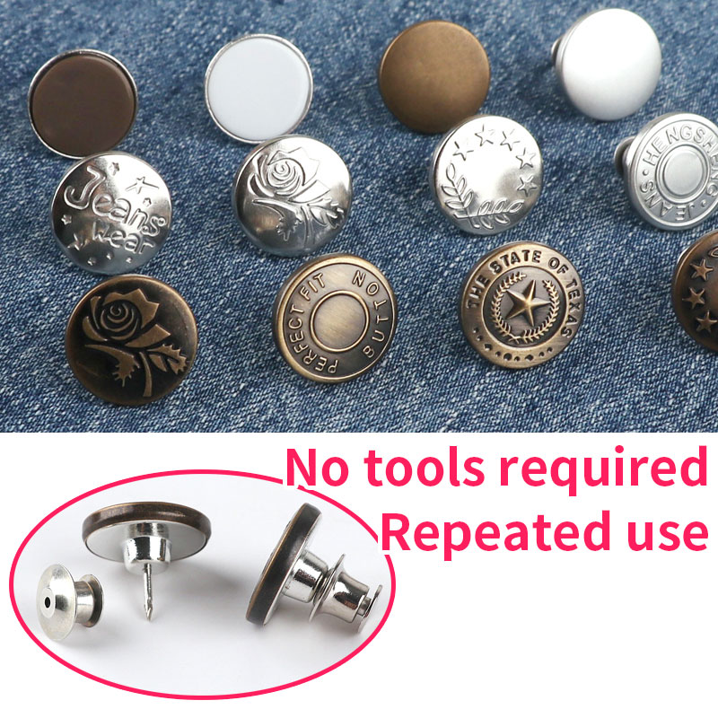 Sewing Notions & Tools No punching Jeans metal buttons can be disassembled and reused and the waistline has been greatly changed
Sewing Notions & Tools No punching Jeans metal buttons can be disassembled and reused and the waistline has been greatly changed