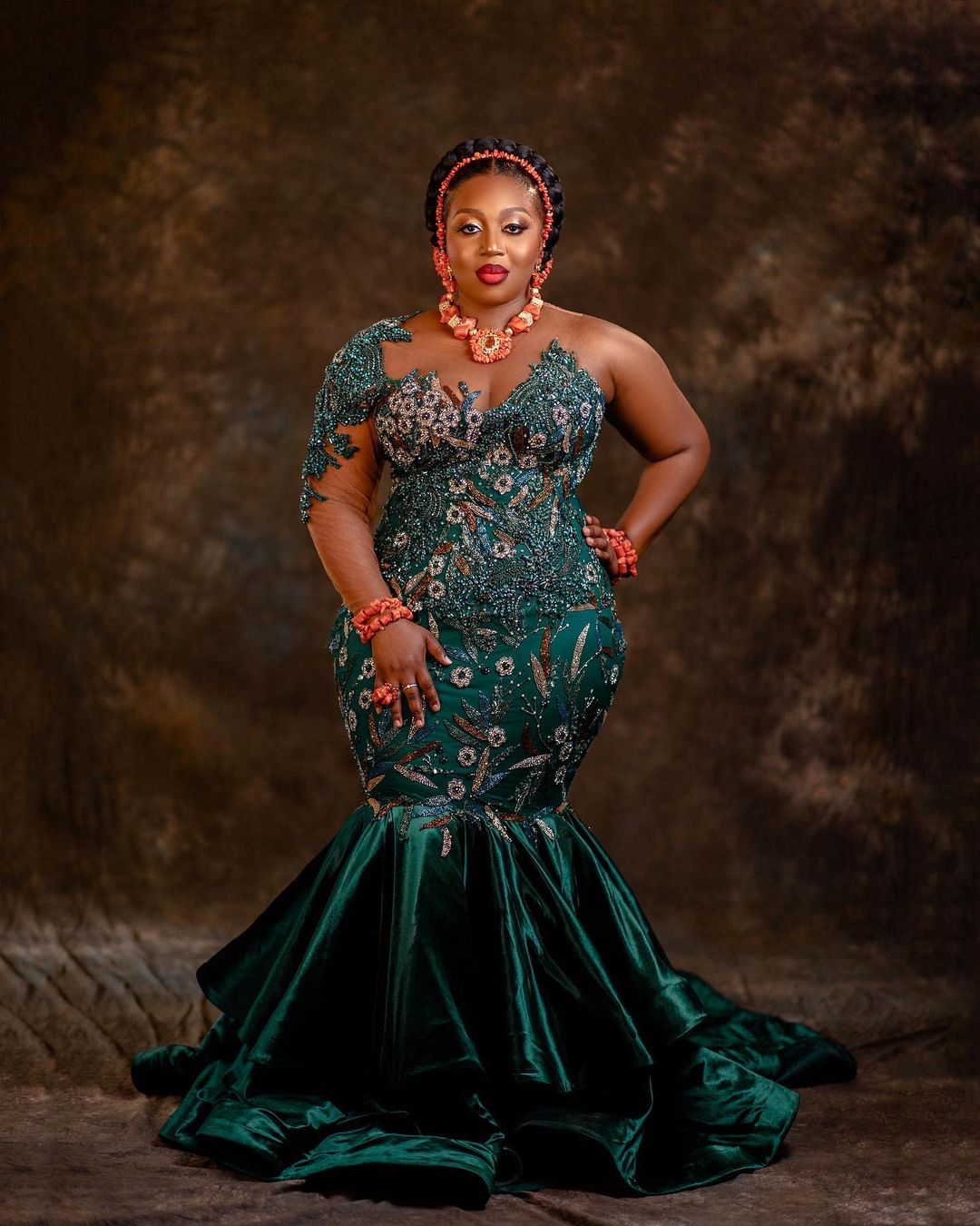 2022 Plus Size Arabic Aso Ebi Dark Green Mermaid Prom Dresses Beaded Crystals Evening Formal Party Second Reception Birthday Engagement Gowns Dress ZJ