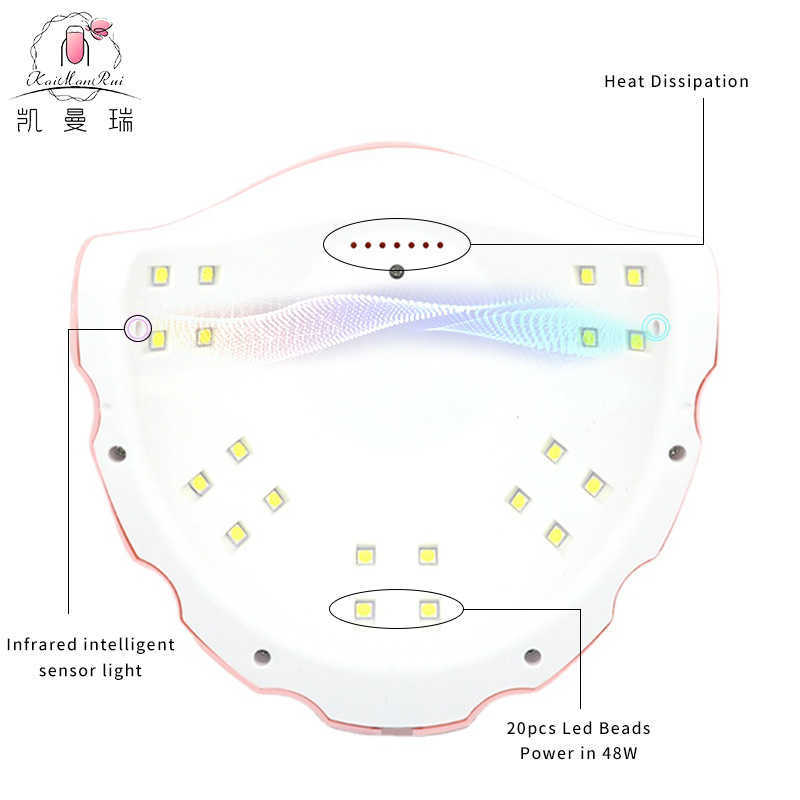 48W Nail Dryer LED Nail Lamp UV Lamp For Curing All Gel Nail Polish With Motion Sensing Manicure Pedicure Salon Tool