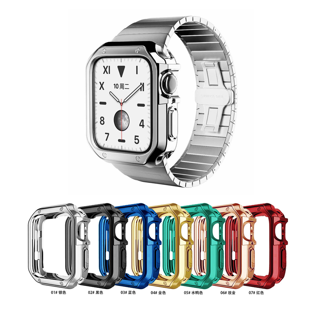Top Quality Suitable for Apple Watch Bands Series 1/2/3/4/5/6/SE Stainless Steel Straps With TPU Electroplating Shell
Top Quality Suitable for Apple Watch Bands Series 1/2/3/4/5/6/SE Stainless Steel Straps With TPU Electroplating Shell