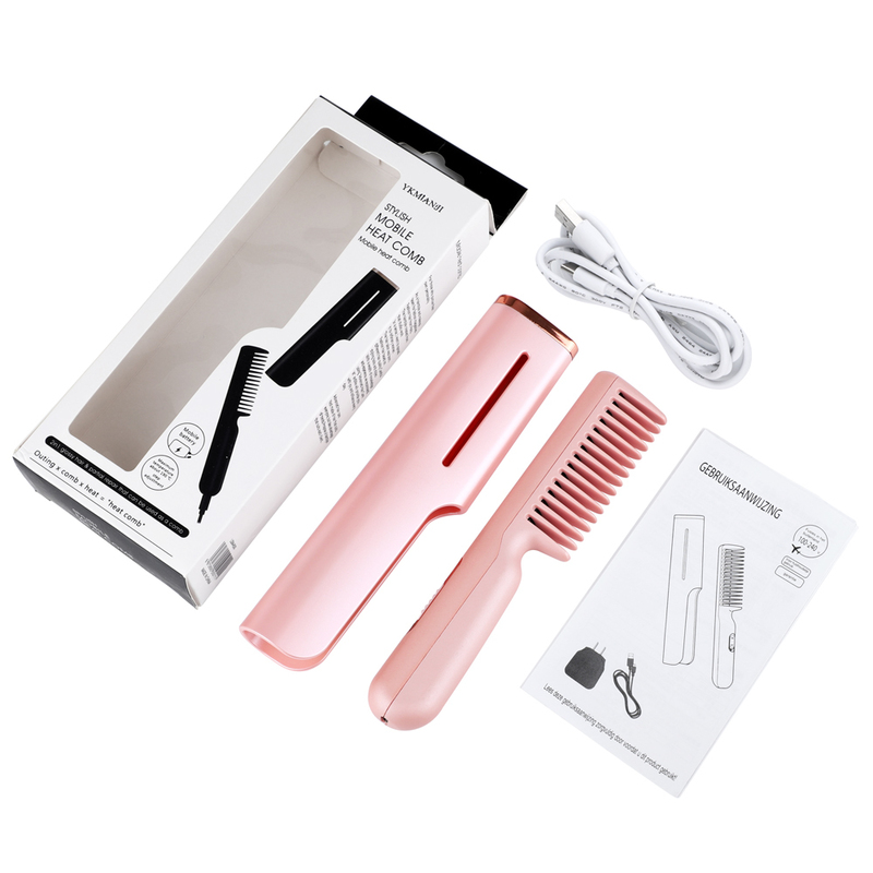 Professional Hair Straightener Tourmaline Ceramic Curler Brush Comb Straighteners Curling Iron Styler Tool 220623