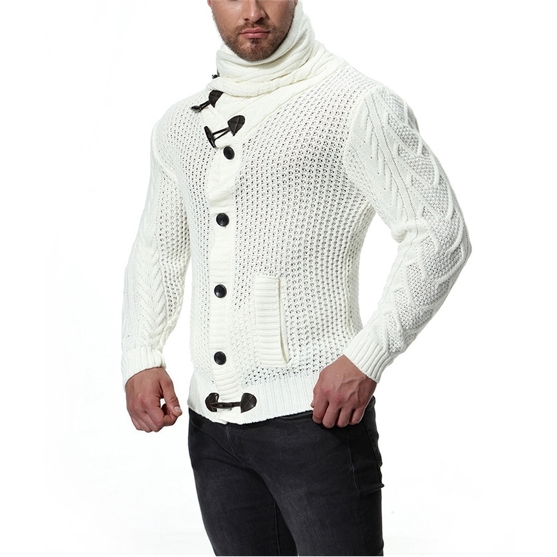 Fashion Thick Sweaters Cardigan Coat Men Slim Fit Jumpers Knit Zipper Warm Winter Business Style Men Clothes 210820
