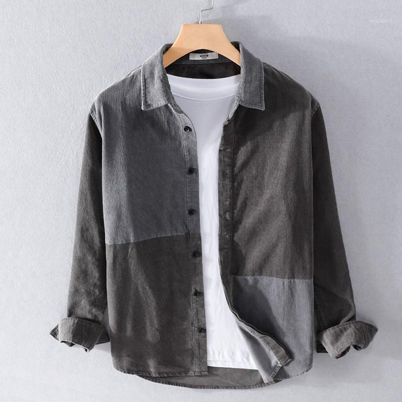 Men's Casual Shirts 2022 Spring And Autumn Pure Cotton Corduroy Men Retro Comfortable Shirt For Patchwork Camisa Chemise, Gray
Men's Casual Shirts 2022 Spring And Autumn Pure Cotton Corduroy Men Retro Comfortable Shirt For Patchwork Camisa Chemise, Gray