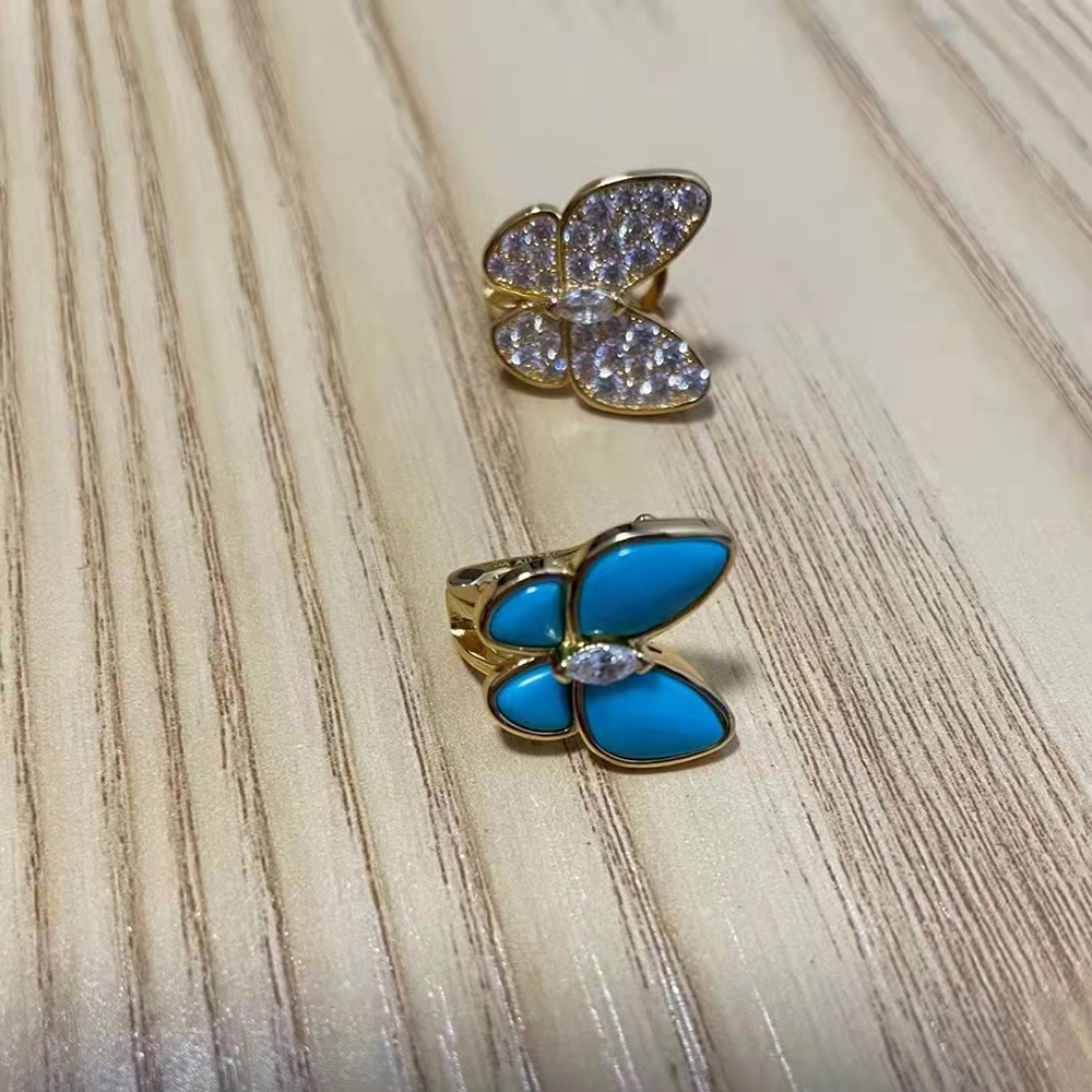 2022 New Brand Pure 925 Sterling Silver Jewelry For Women Blue Turquoise Butterfly Wedding Jewelry Set Earrings Necklace Bracelet Rings