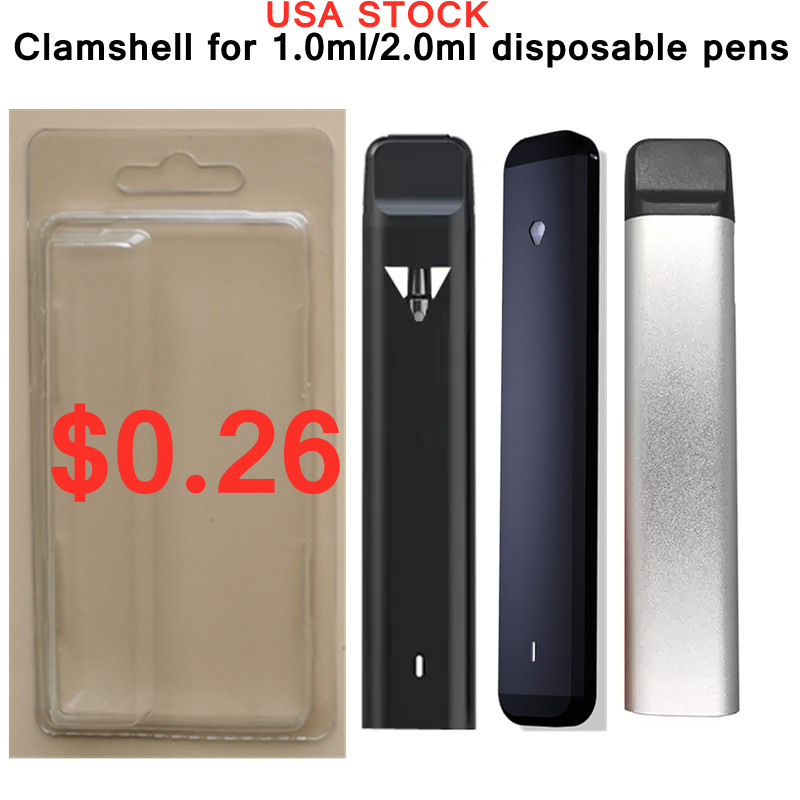 Clear Plastic Clamshell Blister Box USA Stock E Cigarettes Vape Pen Packaging PVC Hanger Packages for 1ML 2.0ml device Blank Cartridge Custom Box Bag OEM 1000PCS/LOT
Clear Plastic Clamshell Blister Box USA Stock E Cigarettes Vape Pen Packaging PVC Hanger Packages for 1ML 2.0ml device Blank Cartridge Custom Box Bag OEM 1000PCS/LOT