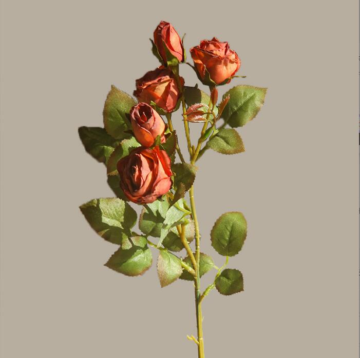 Decorative Flowers Retro rose with burnt edge Wedding Hotel Decoration Flower