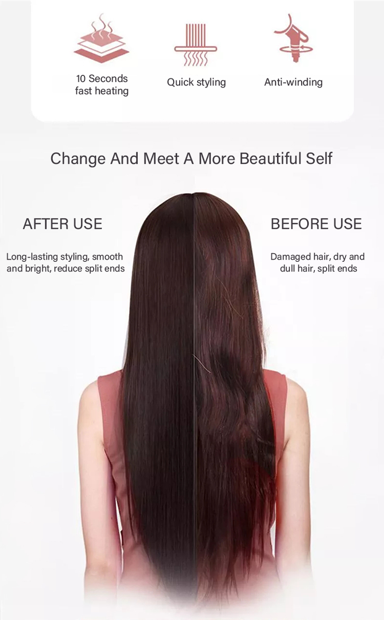 2 in 1 Hair Straightener Curler Flat Iron Negative Ion Infrared Curling Corrugation LED Display for Dry Wet 220623