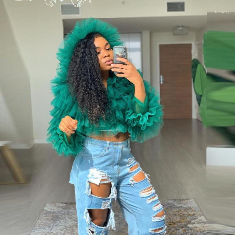 Women's Blouses & Shirts Fashion Women Ruffled Tulle Tops With Hat Long Sleeve Maxi Green Fluffy Custom Made Top Plus Size, Black green
Women's Blouses & Shirts Fashion Women Ruffled Tulle Tops With Hat Long Sleeve Maxi Green Fluffy Custom Made Top Plus Size, Black green