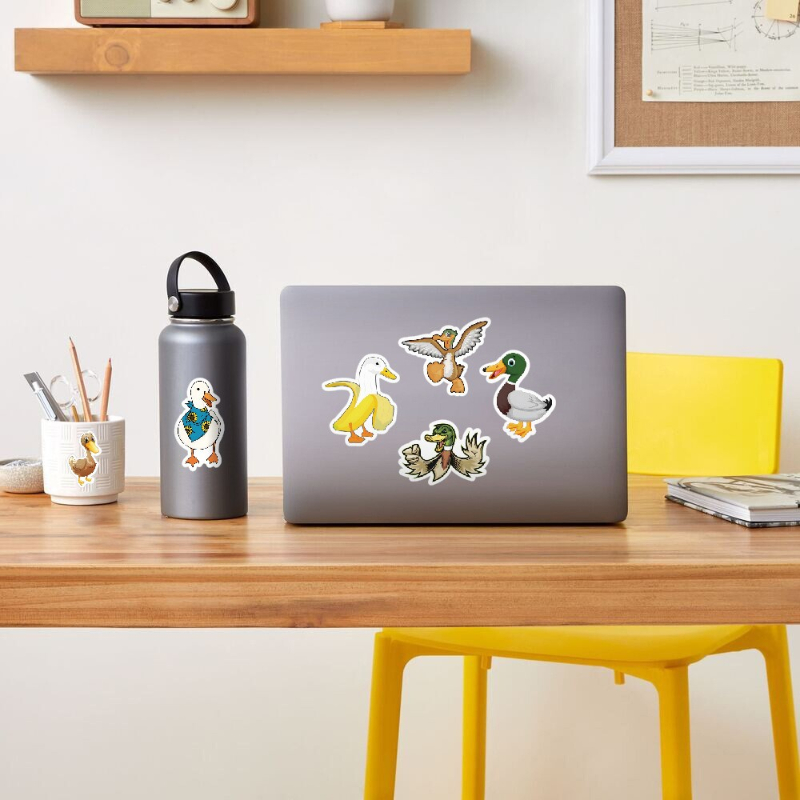 60Pcs Cartoon Cute Duck Sticker Graffiti Stickers DIY Luggage Skateboard car Stickers