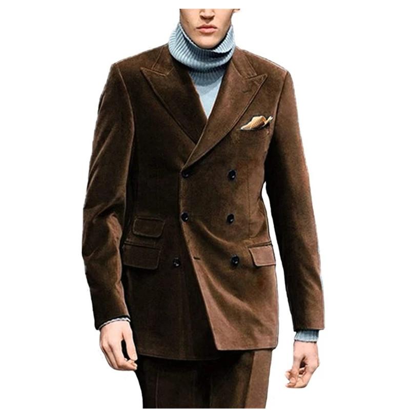Men's Suits & Blazers Brown Velvet Double Breasted Costume Homme Men Wedding Tuxedos Peaked Lapel Slim Fit Groom Wear Prom Blazer Latest Coa, Customizable
Men's Suits & Blazers Brown Velvet Double Breasted Costume Homme Men Wedding Tuxedos Peaked Lapel Slim Fit Groom Wear Prom Blazer Latest Coa, Customizable