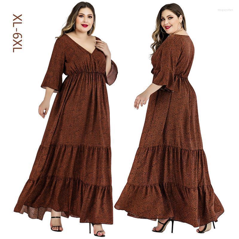 Casual Dresses 2022 Autumn Women's Leopard Print Dress V-neck Seven-point Flared Sleeve Ladies European American, Brown
Casual Dresses 2022 Autumn Women's Leopard Print Dress V-neck Seven-point Flared Sleeve Ladies European American, Brown