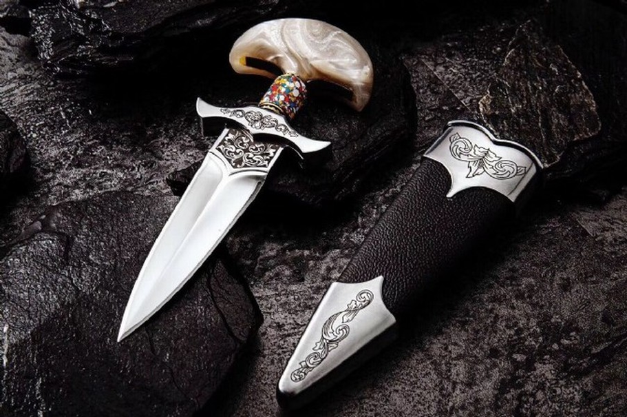 Strong Generals Push Knife Hand Stab Thorn 9Cr18 Blade Acrylic Handle Self Defense Tactical EDC Survival Tool Knives Xmas Gift a2899