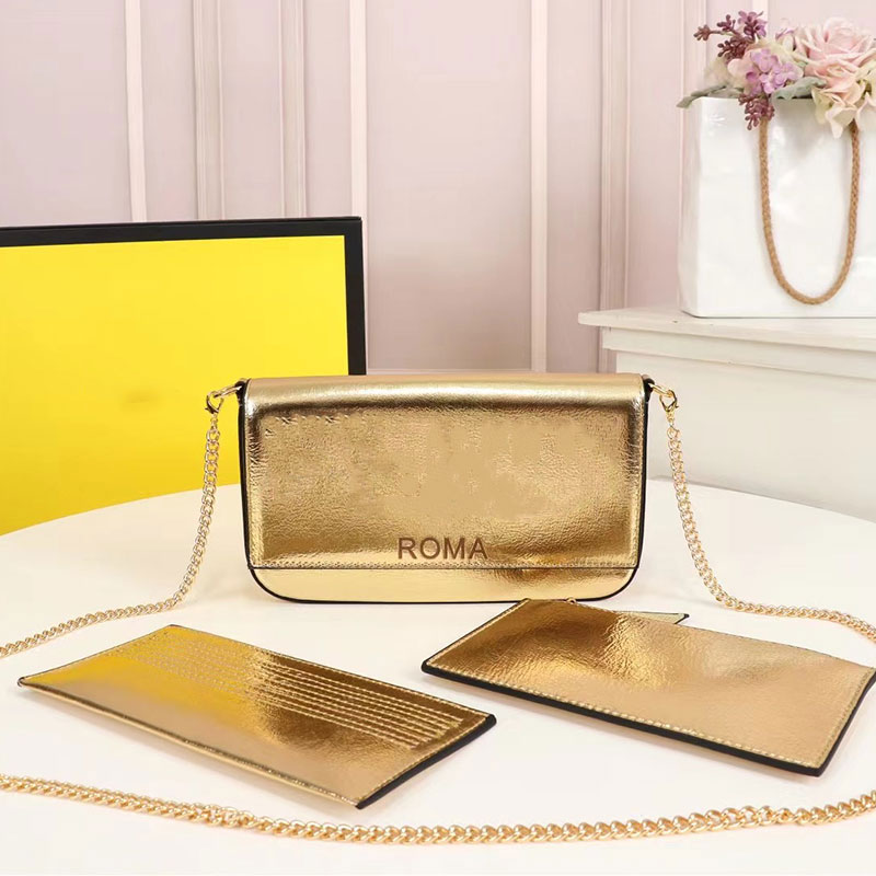 bag Luxury Coin Purse Three Piece Designer roma Shoulder Crossbody Bag High Quality Leather Wallet Card Holder Fashion lady chain purses, Gold
bag Luxury Coin Purse Three Piece Designer roma Shoulder Crossbody Bag High Quality Leather Wallet Card Holder Fashion lady chain purses, Gold