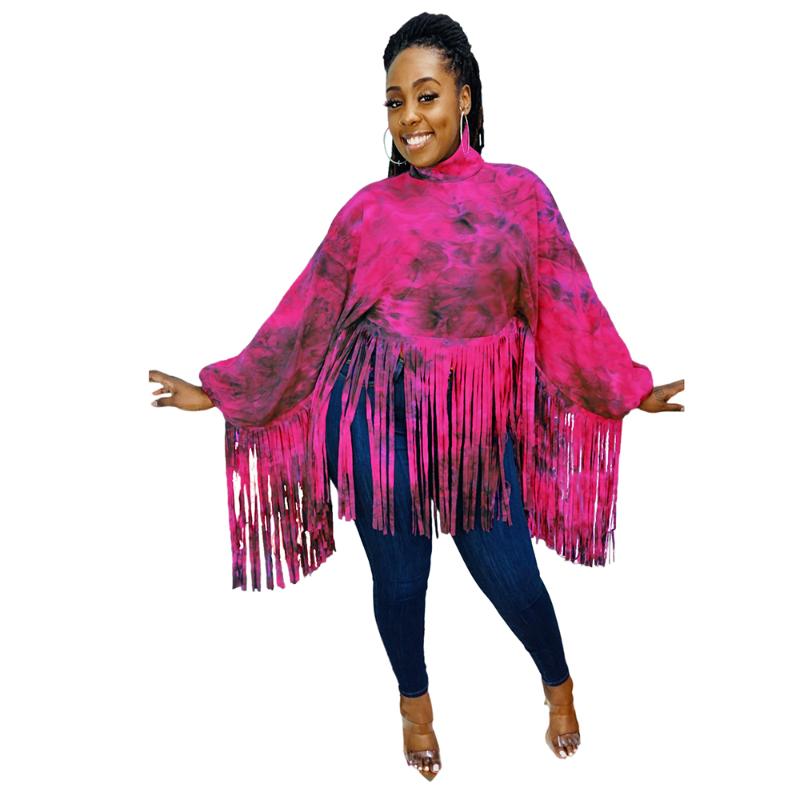 Women' T-Shirt Tie Dyeing Tassels Patchwork Irregular Tops For Women Fashion Turtleneck Batwing Sleeve Spring Female Party Club TeesWomen, Brown
Women' T-Shirt Tie Dyeing Tassels Patchwork Irregular Tops For Women Fashion Turtleneck Batwing Sleeve Spring Female Party Club TeesWomen, Brown