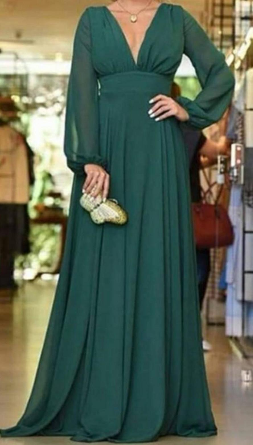 Modest Chiffon Long Sleeve Mother of Bride Dresses Dark Green V Neck Formal Evening Party Gowns Custom Made BC14001 0812
Modest Chiffon Long Sleeve Mother of Bride Dresses Dark Green V Neck Formal Evening Party Gowns Custom Made BC14001 0812