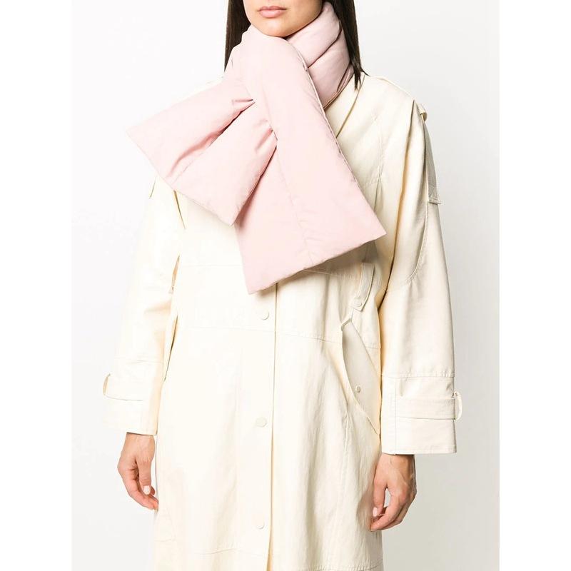 Berets Women And Men Down Scarf Letters Rectangular Hood 2022 Autumn Winter Unisex Warm, Pink