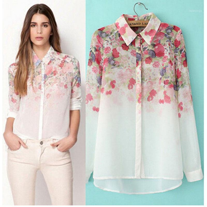 Wholesale Gradient Flower Print Chiffon Long Sleeve Shirt Female Blouse Turn Down Collar Blusas Feminino Women Tops DL1753 Women' Blouses, Free
Wholesale Gradient Flower Print Chiffon Long Sleeve Shirt Female Blouse Turn Down Collar Blusas Feminino Women Tops DL1753 Women' Blouses, Free