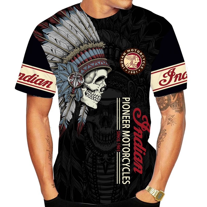 Summer Indian Style Print T Shirt Men Outdoor Sportswear Casual Oversize Quick Dry Graphic Motorcycle Tees Tops Unisex Clothing 22