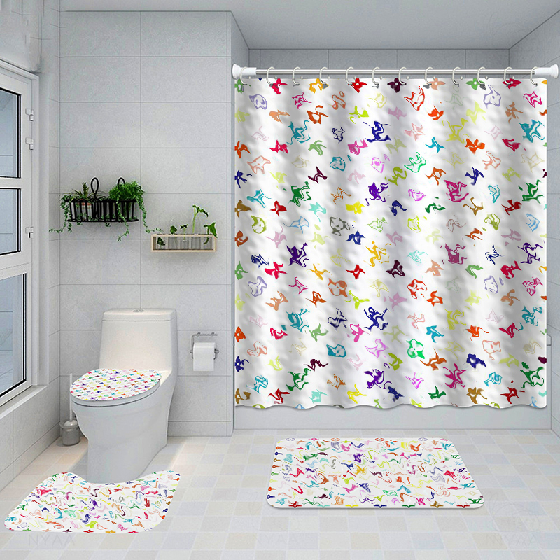 Simple Print Shower Curtains Sets High-grade Four-piece Must Set Bathroom Anti-peeping Non-slip Deodorant Bath Toilet Mats
Simple Print Shower Curtains Sets High-grade Four-piece Must Set Bathroom Anti-peeping Non-slip Deodorant Bath Toilet Mats