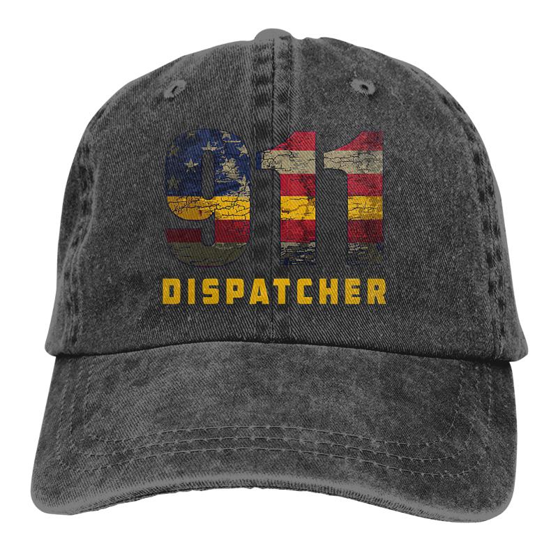 

Berets 911 Dispatcher Patriotic Usa Flag Gift Thin Gold Line Baseball Cap Cowboy Hat Peaked Bebop Hats Men And Women, Black