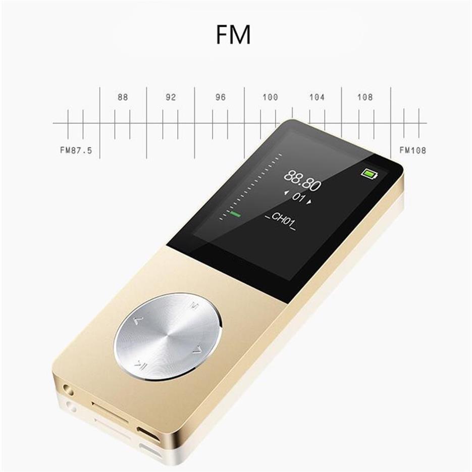 Metal MP3 MP4 Player 8gb 16GB Video Sport MP4 Flash HIFI Slim MP4 Video Player Radio Recorder Walkman With Speaker2366240w263s