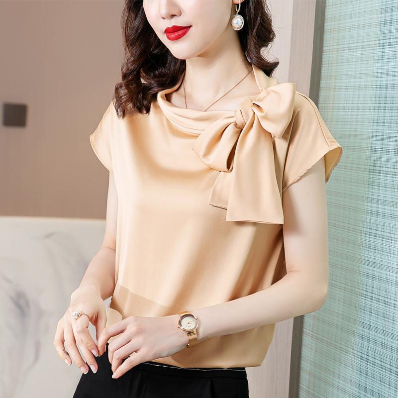 Women' Blouses & Shirts Big Bow Round Neck Satin Top Ladies Office Summer Short Sleeve Solid Color Straight Casual Elegant Women Basis Blou, Pink
Women' Blouses & Shirts Big Bow Round Neck Satin Top Ladies Office Summer Short Sleeve Solid Color Straight Casual Elegant Women Basis Blou, Pink