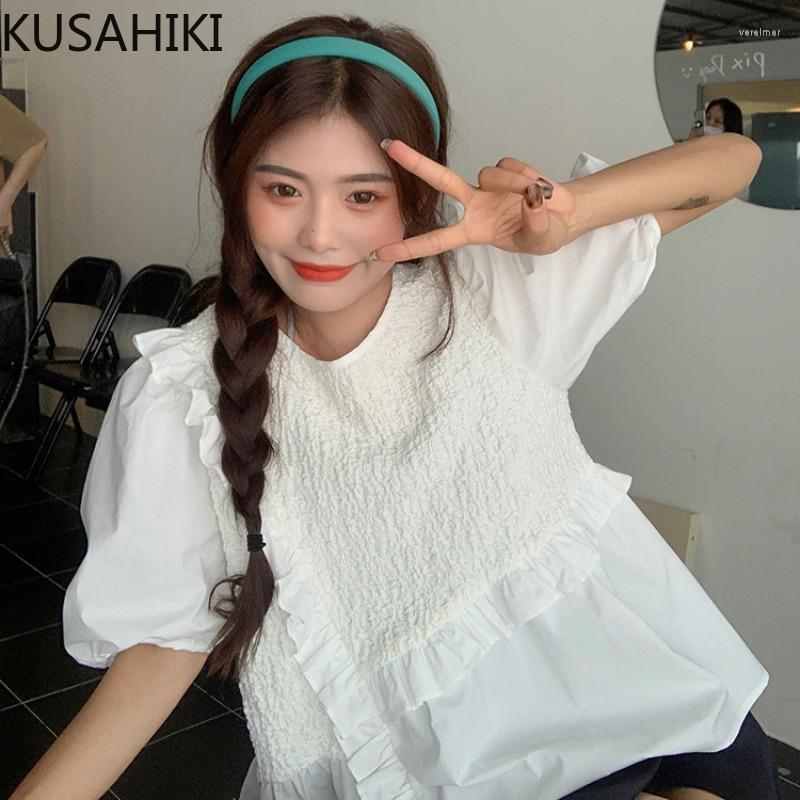 Women' Blouses & Shirts Sweet Folds Ruffle Patchwork Woman Doll Korean Puff Sleeve O-neck Blouse Tops Summer Blusas Mujer 2022 6J465Women, Black
Women' Blouses & Shirts Sweet Folds Ruffle Patchwork Woman Doll Korean Puff Sleeve O-neck Blouse Tops Summer Blusas Mujer 2022 6J465Women, Black