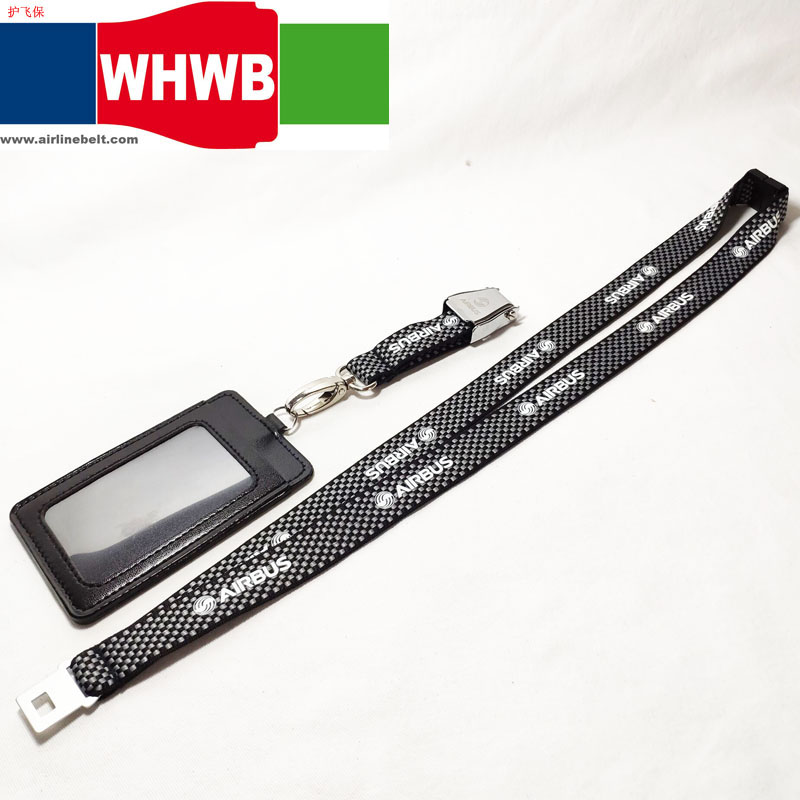 Chess Design Airbus Boeing Airline Airplane Buckle Keyring Lanyard Pilot Crew's ID Card Holder Snap Clasp Clip Ring Sling String