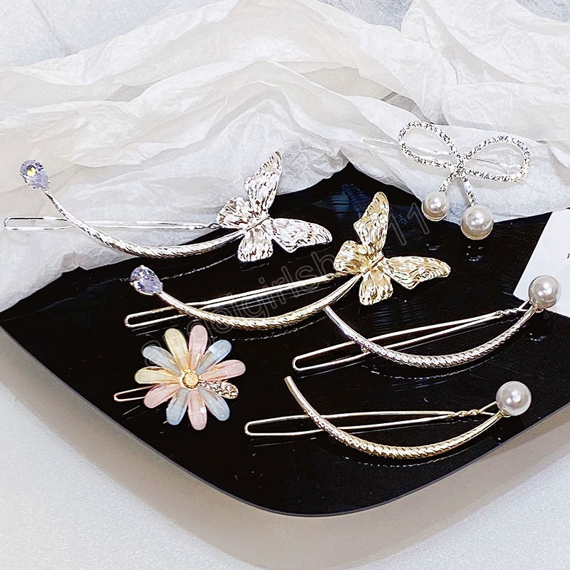 Women Elegant Pearl Rhinestones Hairpin Butterfly Shape Metal Hair Clips Temperament Headdress Headband Fashion Hair Accessories, Mixed color
Women Elegant Pearl Rhinestones Hairpin Butterfly Shape Metal Hair Clips Temperament Headdress Headband Fashion Hair Accessories, Mixed color