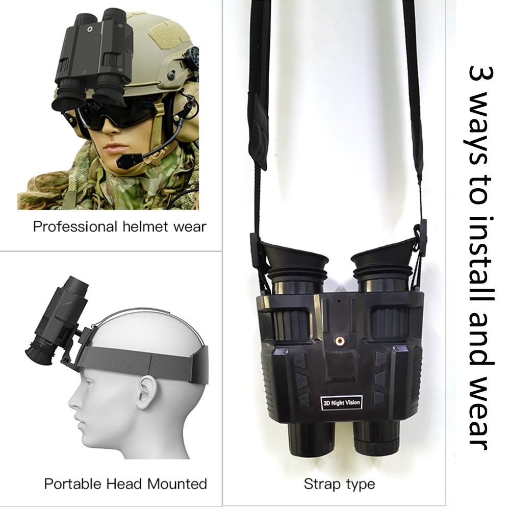 BekinTek 3D Helmet Night Vision Binoculars Head Mountable IR Infrared Telescope Goggles Long Observe Distance in Darkness Optics 4