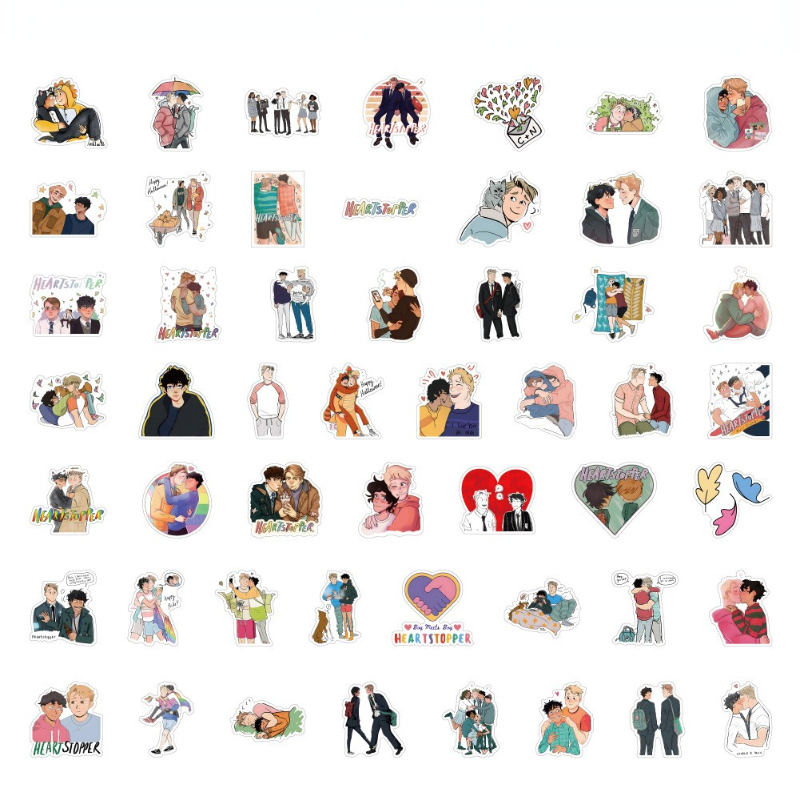 50pcs Heartstopper stickers graffiti Stickers for DIY Luggage Laptop Skateboard Motorcycle Bicycle Decals Wholesale