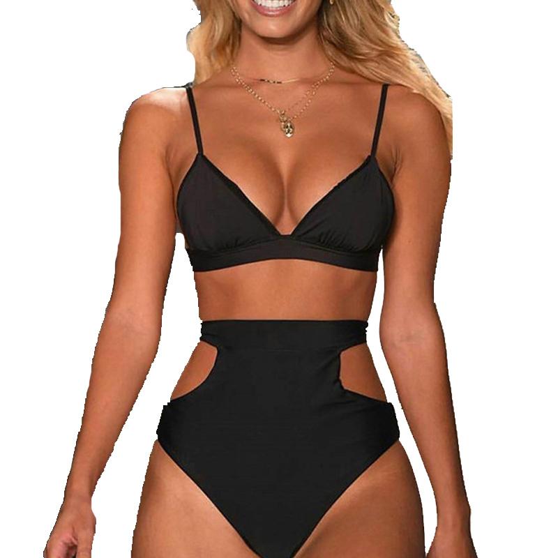 Women' Swimwear QingLemon High Waist Swimsuit Women Nylon Elastic Female Novel Design Solid Color Bikini Sexy Biquini, As photo
Women' Swimwear QingLemon High Waist Swimsuit Women Nylon Elastic Female Novel Design Solid Color Bikini Sexy Biquini, As photo