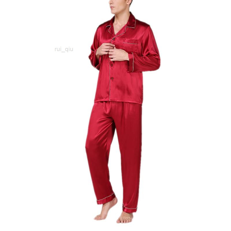2022 Men's Tracksuits Stylish And Comfortable Home Satin Silk Pajamas Set Long-sleeved Shirt Pants, Black inlay
2022 Men's Tracksuits Stylish And Comfortable Home Satin Silk Pajamas Set Long-sleeved Shirt Pants, Black inlay