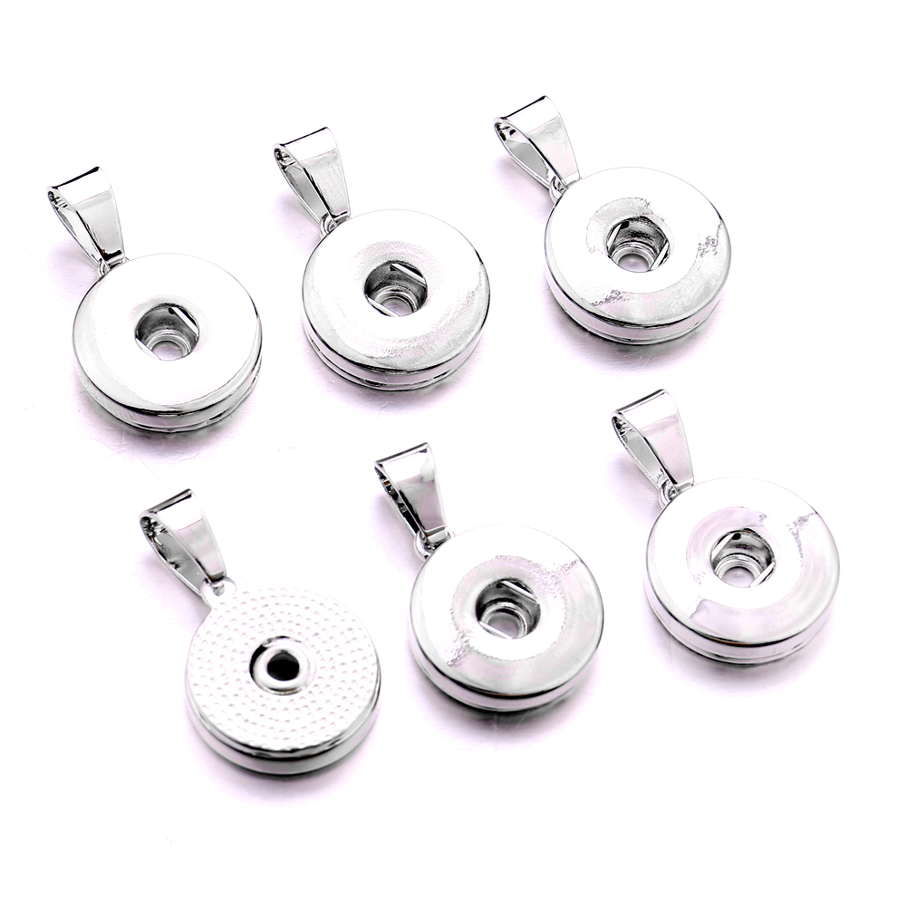 silver gold Metal 18MM Ginger Snap Button Base Pendant charms for DIY Snaps Buttons Necklace earrings necklace Jewelry accessorie