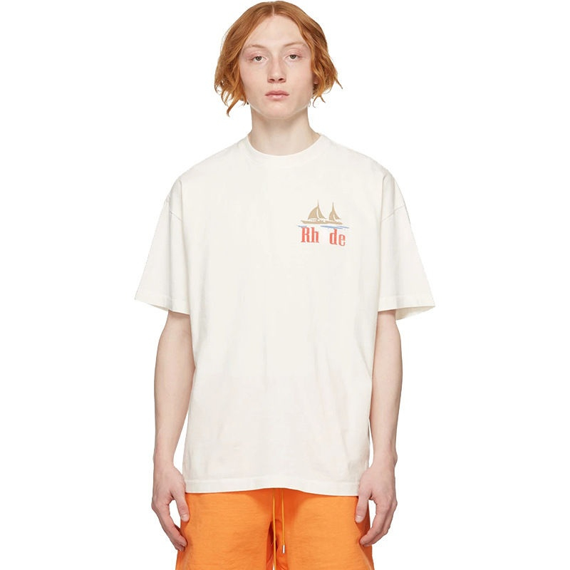 Hot selling high version tide brand Rhde men' t shirt summer new sailboat letter print round neck short-sleeved T-shirt trend loose cotton men' women' pullovers, Apricot
Hot selling high version tide brand Rhde men' t shirt summer new sailboat letter print round neck short-sleeved T-shirt trend loose cotton men' women' pullovers, Apricot