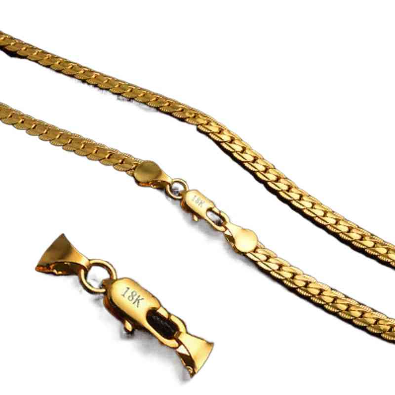 5mm 18k Gold Plated Hip Hop Chains Necklace for Men Women Fashion Jewelry Chains Necklaces Gifts Wholes Accessories 20inch