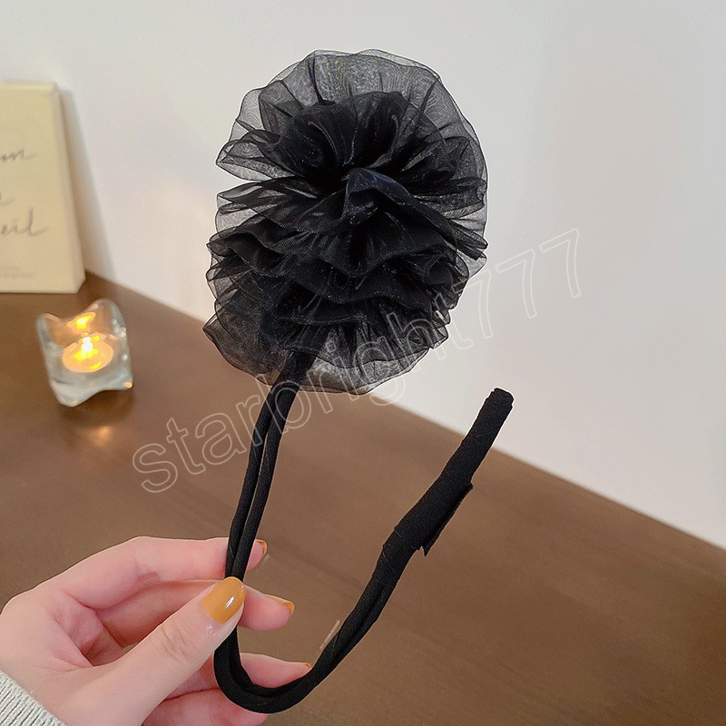 Women Elegant Flowers Bun Maruko Hairstyles Making Long Tools Sweet Headband Hairbands Fashion Hair Accessories