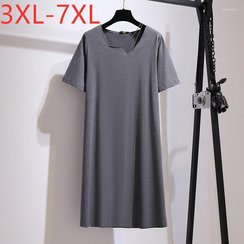 Plus Size Dresses 2022 Ladies Summer T-Shirt Dress For Women Large Short Sleeve Cotton Gray Loose Mini 3XL 5XL 6XL 7XL Jasp22, Black
Plus Size Dresses 2022 Ladies Summer T-Shirt Dress For Women Large Short Sleeve Cotton Gray Loose Mini 3XL 5XL 6XL 7XL Jasp22, Black