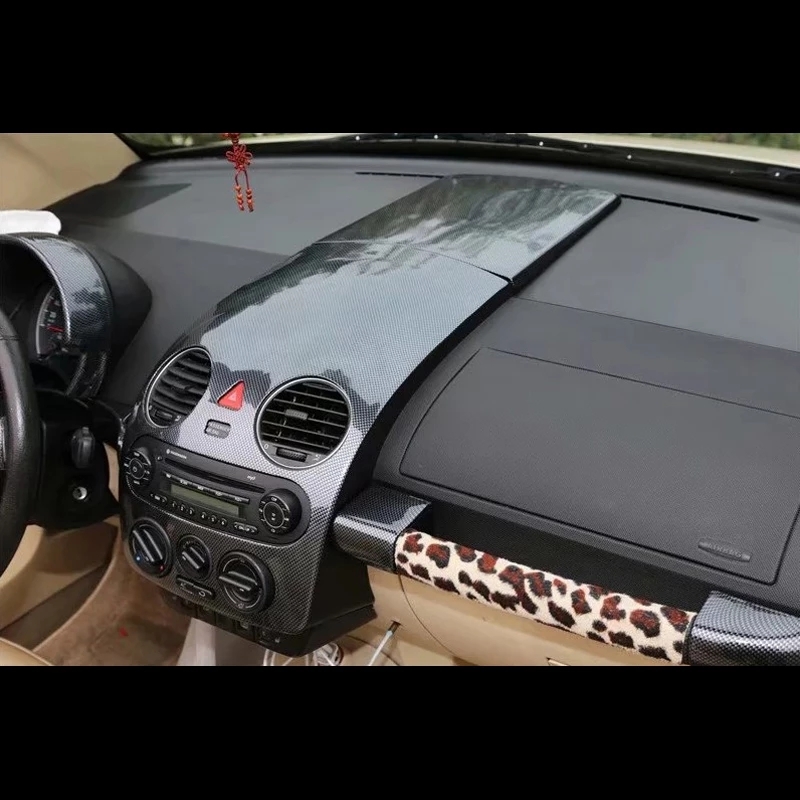 For Volkswagen Beetle 2001 02 03 04 05 06 07 08 09 10 Carbon Fiber ABS Car Navigation Control Panel Air Conditioner Outlet Cover